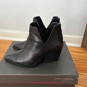 Vince Camuto Sleek Black Ankle Booties